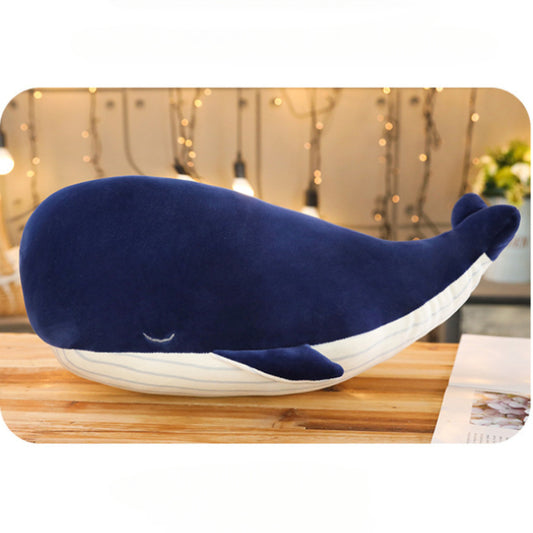 Blue Whale Plush Toy - Soft, Hypoallergenic Polyester, Ideal Birthday Gift for Kids, Perfect for Autumn/Winter Decor, Traditional Design, Hand-Washable Fabric, Whale Decor.