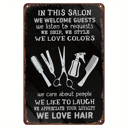 Vintage Tin Sign Makes a Fun Gift for Hairdressers and Hairstylists - Perfect for Home, Salon, Barbershop, Cafe, Restaurant, Garage, Kitchen, Gym, or Boxing Club Wall Decor