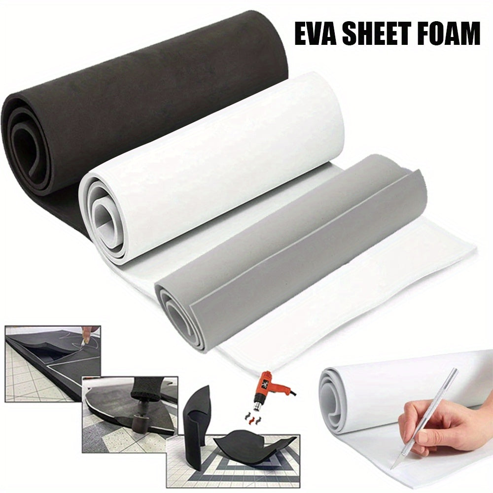 Premium EVA foam sheet roll, 1-10mm thick, black color, 35x100cm, ideal for cosplay, crafts, and DIY projects.