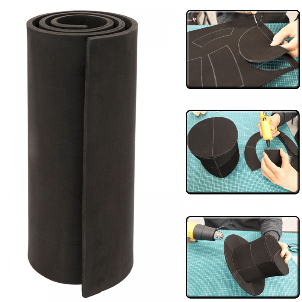 Premium EVA foam sheet roll, 1-10mm thick, black color, 35x100cm, ideal for cosplay, crafts, and DIY projects.