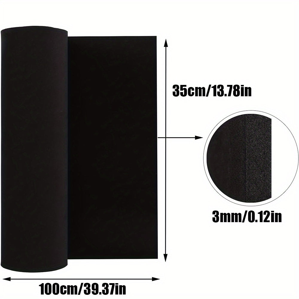 Premium EVA foam sheet roll, 1-10mm thick, black color, 35x100cm, ideal for cosplay, crafts, and DIY projects.