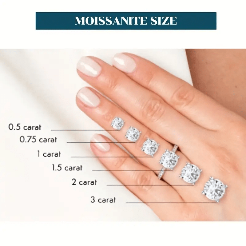 Exquisite 1ct Moissanite Ring Set - 3pcs of S925 Sterling Silver, Allergy-Free, Timeless Six-Leaf Design for Women | Ideal for Engagement, Wedding, Valentine's, and Mother's Day | Comes with Certificate and Elegant Gift Box