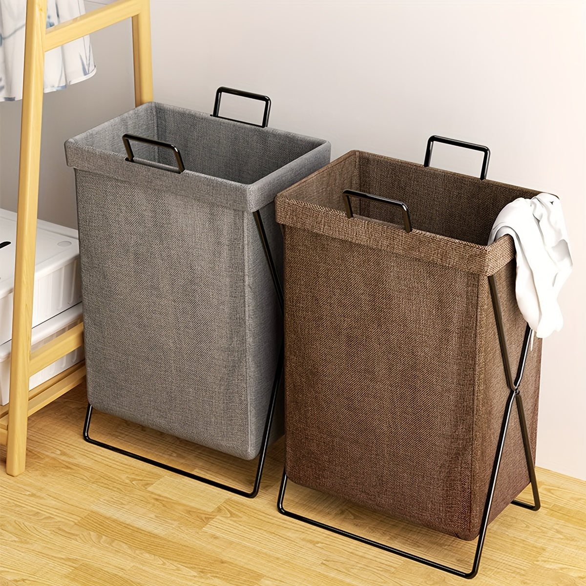 Folding Laundry Basket with Handles - Ideal for Bathroom, Bedroom, and Dorm Organization, Space-Saving Solution for Laundry Storage