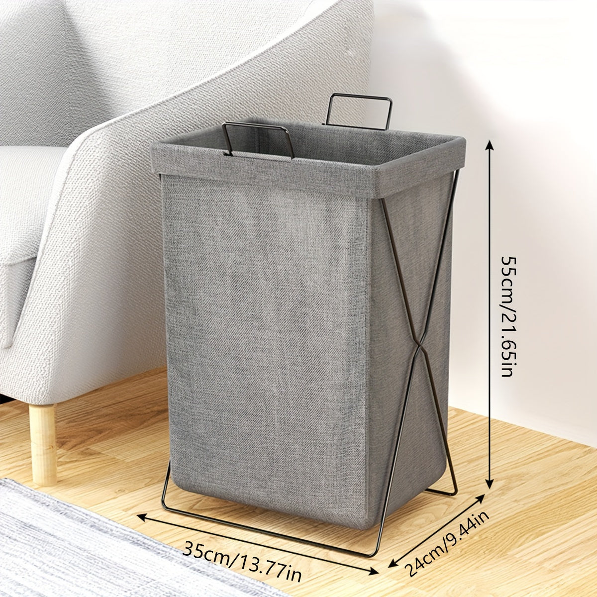 Folding Laundry Basket with Handles - Ideal for Bathroom, Bedroom, and Dorm Organization, Space-Saving Solution for Laundry Storage