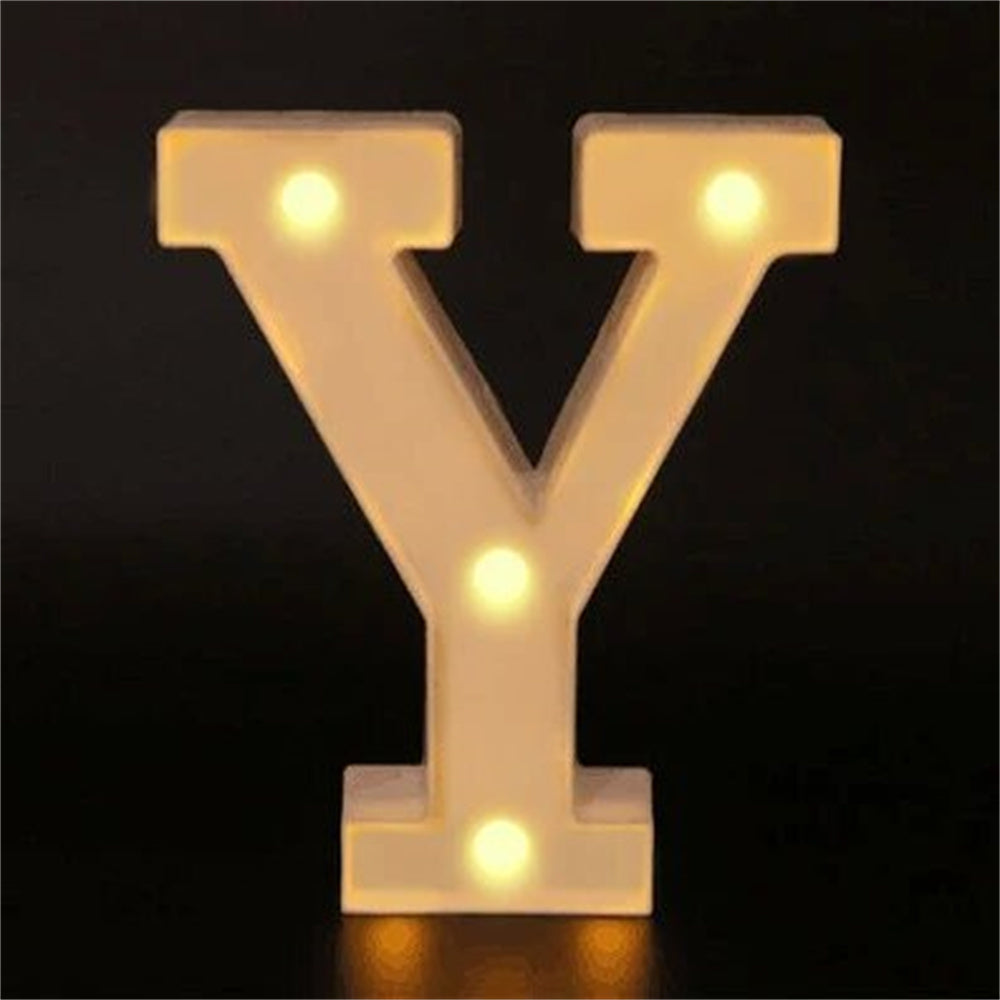 Elegant 16cm LED Alphabet & Number Night Lights - Battery-Powered, Warm White Glow for Home Decor, Events, Holidays - High-Quality, Easy to Install.