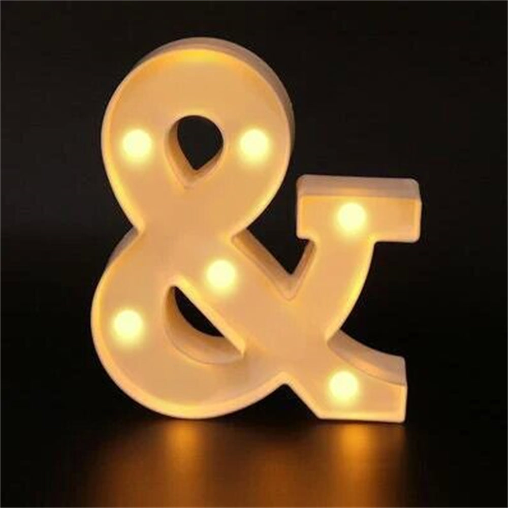 Elegant 16cm LED Alphabet & Number Night Lights - Battery-Powered, Warm White Glow for Home Decor, Events, Holidays - High-Quality, Easy to Install.