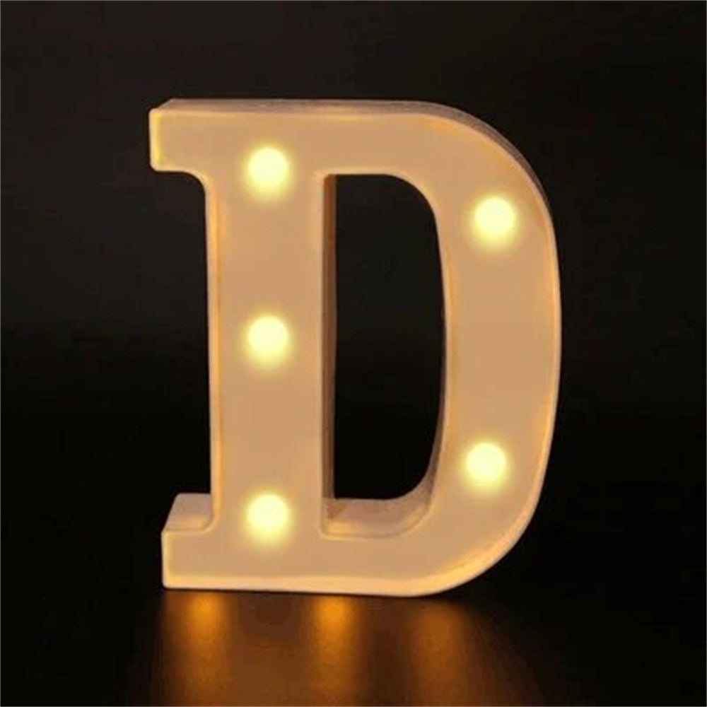 Elegant 16cm LED Alphabet & Number Night Lights - Battery-Powered, Warm White Glow for Home Decor, Events, Holidays - High-Quality, Easy to Install.