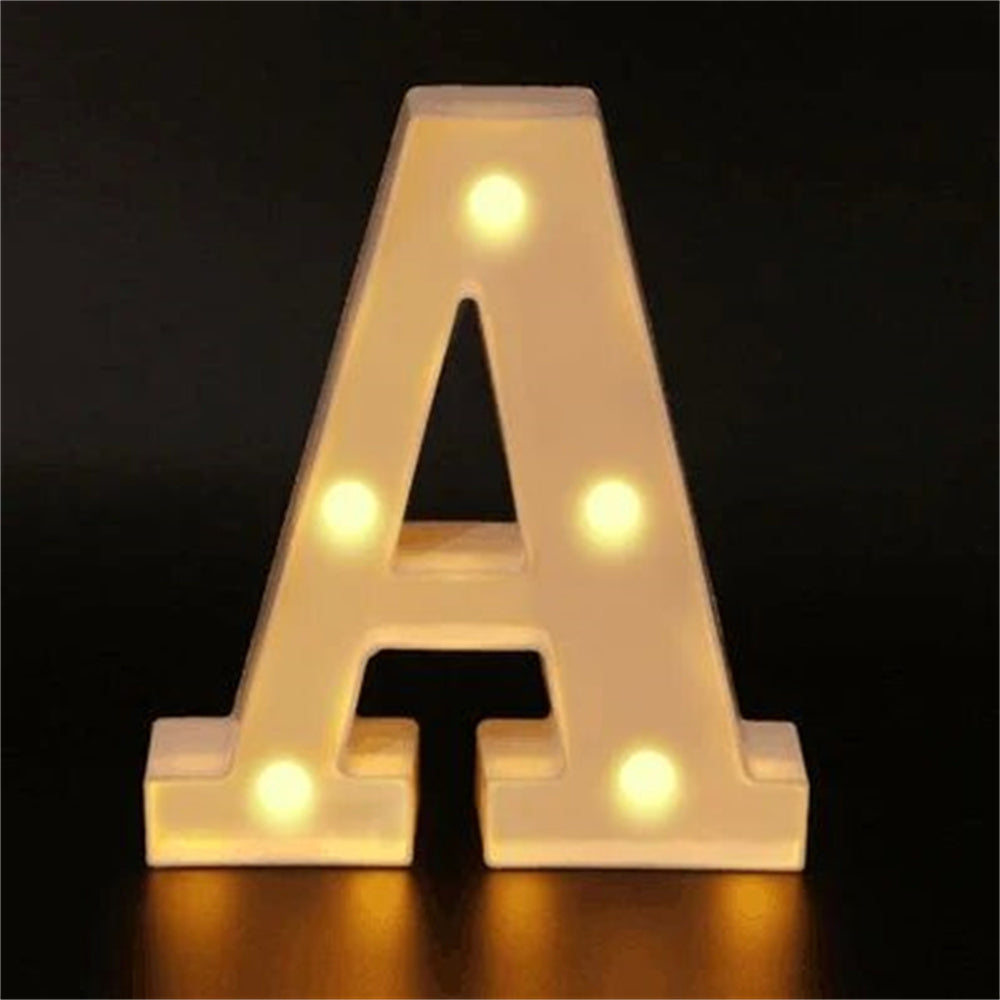 Elegant 16cm LED Alphabet & Number Night Lights - Battery-Powered, Warm White Glow for Home Decor, Events, Holidays - High-Quality, Easy to Install.