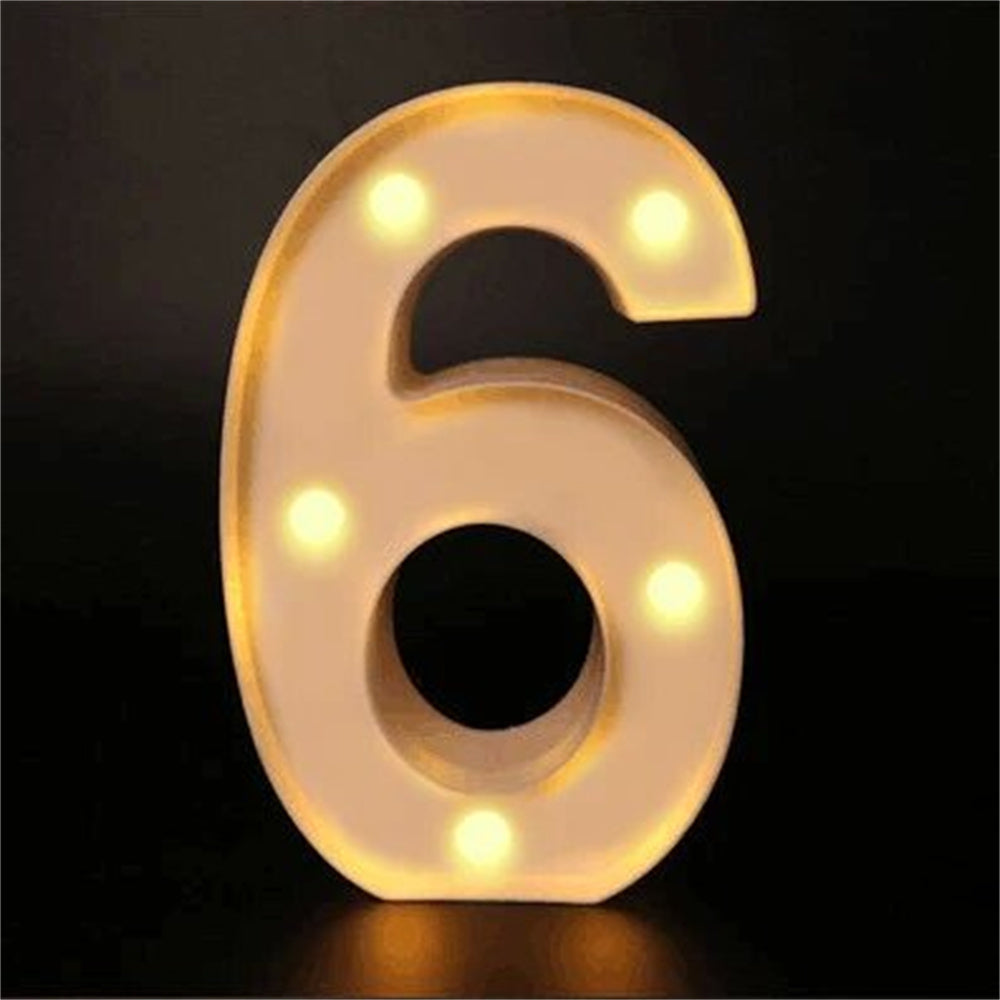 Elegant 16cm LED Alphabet & Number Night Lights - Battery-Powered, Warm White Glow for Home Decor, Events, Holidays - High-Quality, Easy to Install.