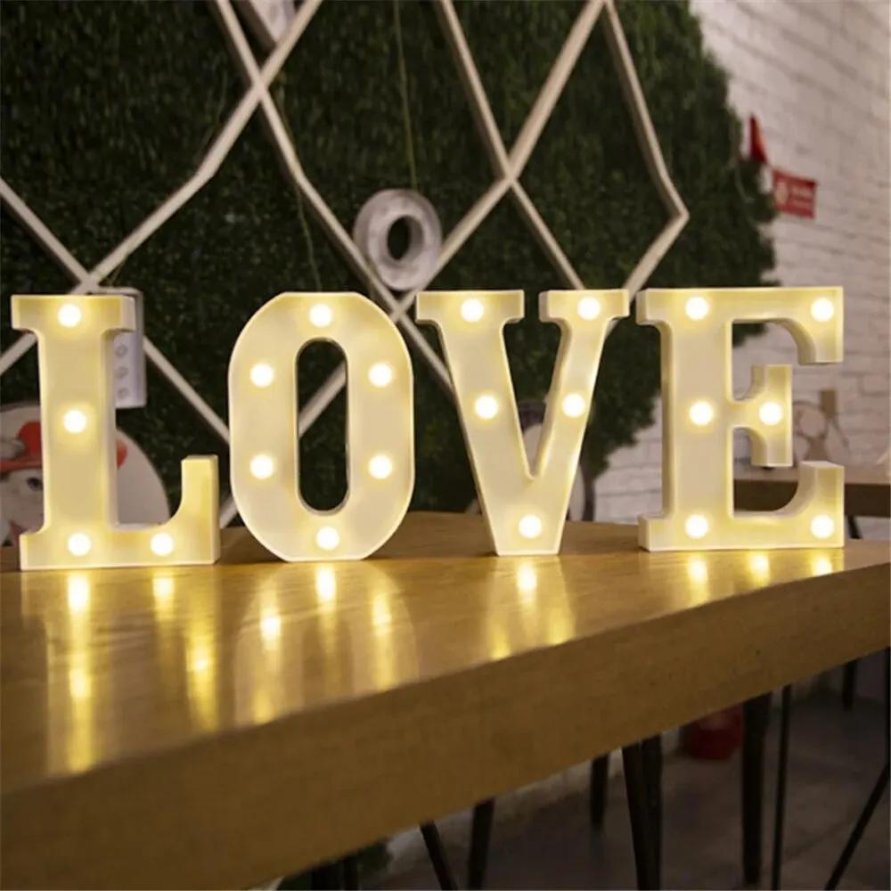 Elegant 16cm LED Alphabet & Number Night Lights - Battery-Powered, Warm White Glow for Home Decor, Events, Holidays - High-Quality, Easy to Install.