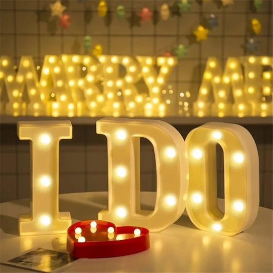 Elegant 16cm LED Alphabet & Number Night Lights - Battery-Powered, Warm White Glow for Home Decor, Events, Holidays - High-Quality, Easy to Install.