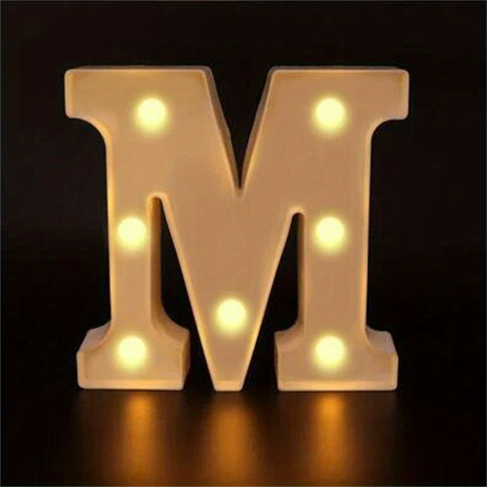 Elegant 16cm LED Alphabet & Number Night Lights - Battery-Powered, Warm White Glow for Home Decor, Events, Holidays - High-Quality, Easy to Install.