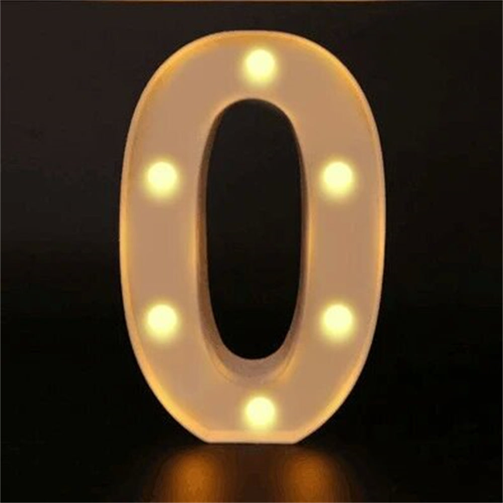 Elegant 16cm LED Alphabet & Number Night Lights - Battery-Powered, Warm White Glow for Home Decor, Events, Holidays - High-Quality, Easy to Install.