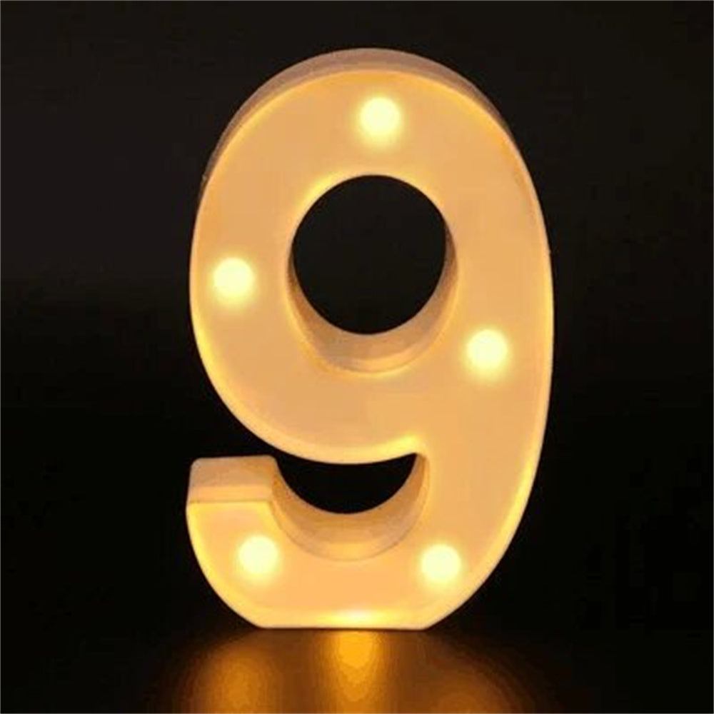 Elegant 16cm LED Alphabet & Number Night Lights - Battery-Powered, Warm White Glow for Home Decor, Events, Holidays - High-Quality, Easy to Install.