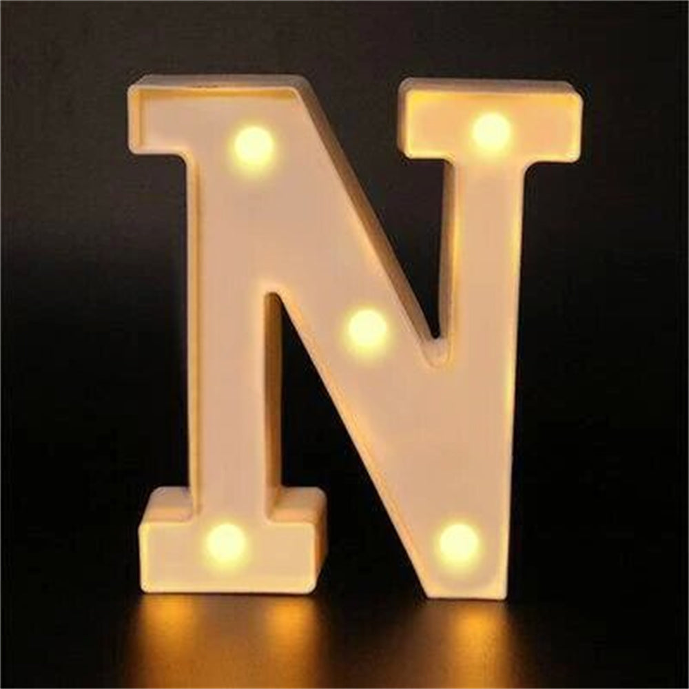 Elegant 16cm LED Alphabet & Number Night Lights - Battery-Powered, Warm White Glow for Home Decor, Events, Holidays - High-Quality, Easy to Install.