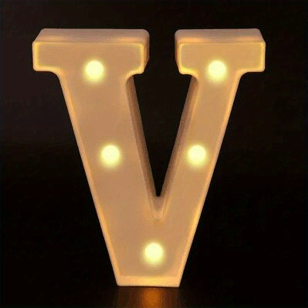 Elegant 16cm LED Alphabet & Number Night Lights - Battery-Powered, Warm White Glow for Home Decor, Events, Holidays - High-Quality, Easy to Install.