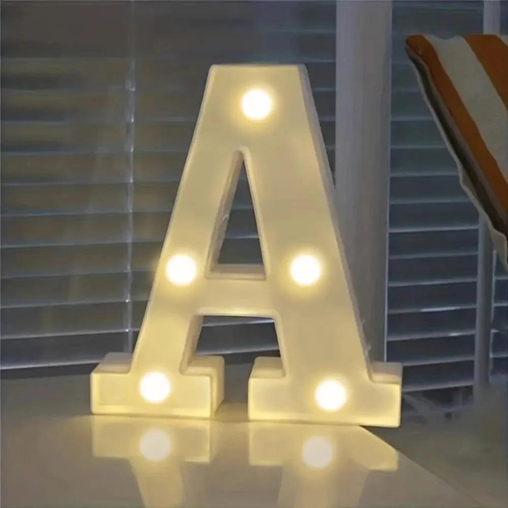 Elegant 16cm LED Alphabet & Number Night Lights - Battery-Powered, Warm White Glow for Home Decor, Events, Holidays - High-Quality, Easy to Install.