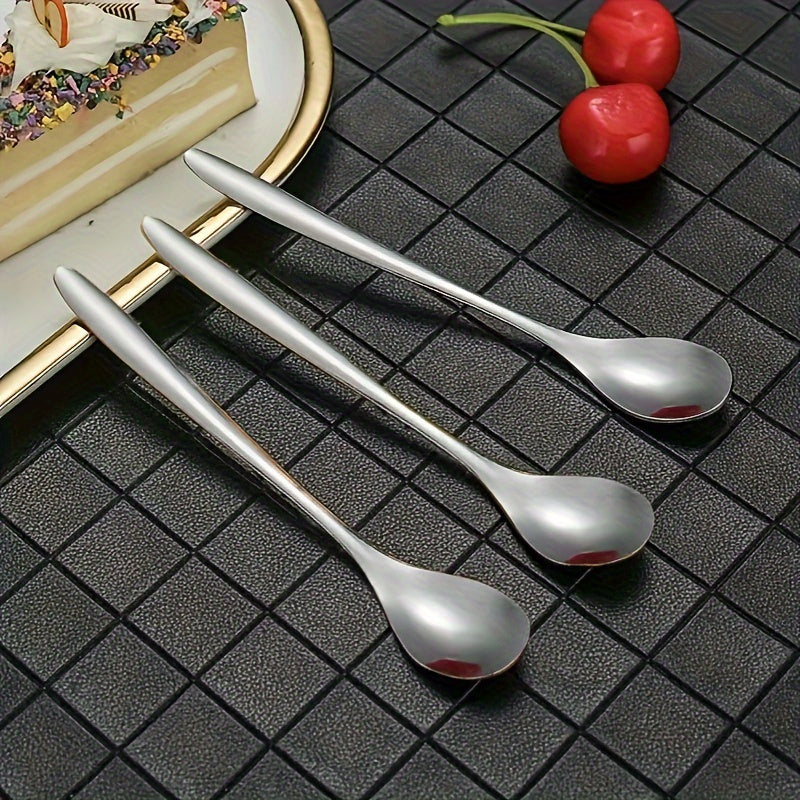 Perfect for showcasing your desserts at family gatherings, parties, or weddings, this set includes six small stainless steel spoons designed for creative dessert presentations.