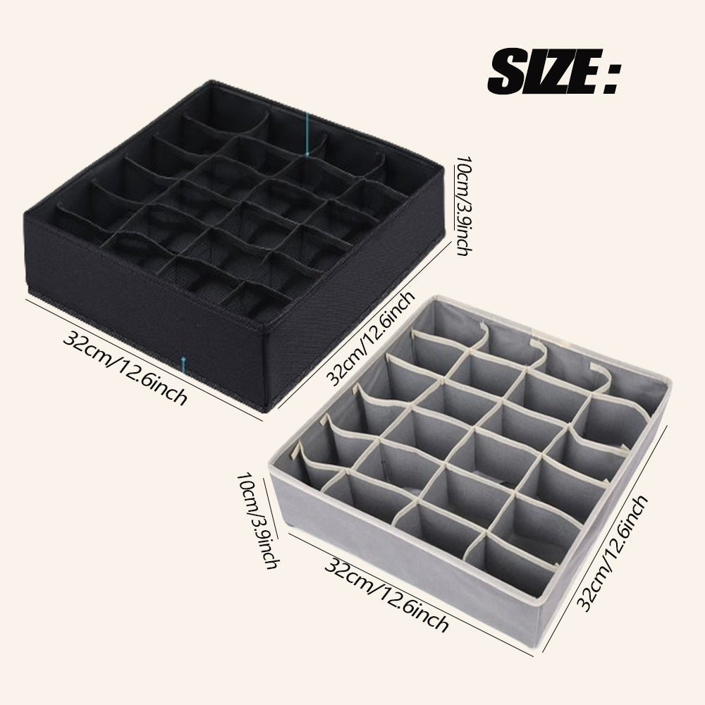 Drawer Organizer with 24 Grids Divider, Collapsible Closet Organizer for Organizing Socks, Underwear, and Ties in Cabinet