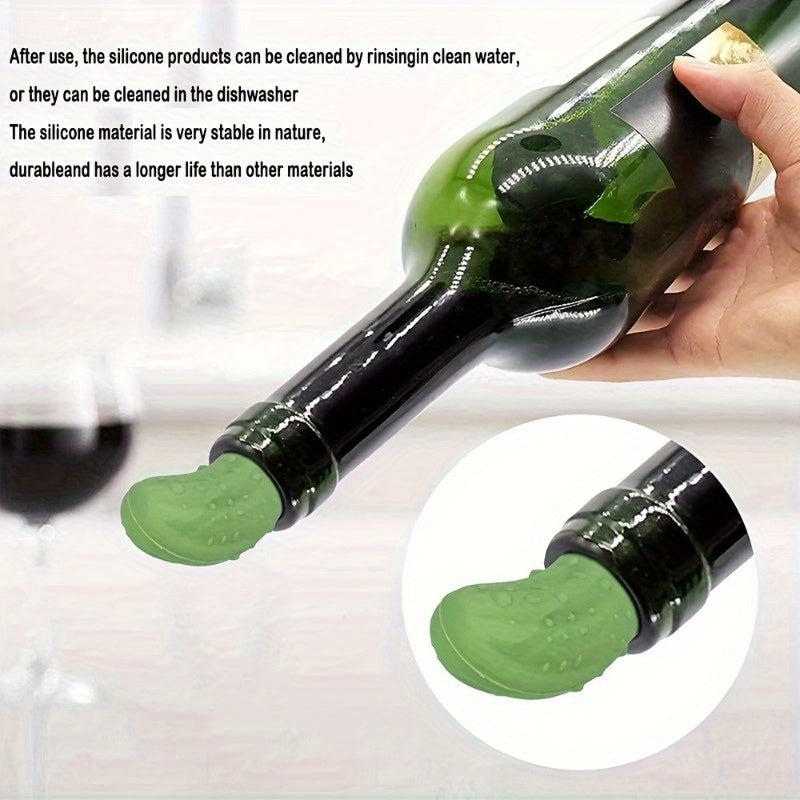 1pc Funny Pickle Wine Stopper - Cute, Decorative and Reusable Silicone Gadget for Wine Lovers