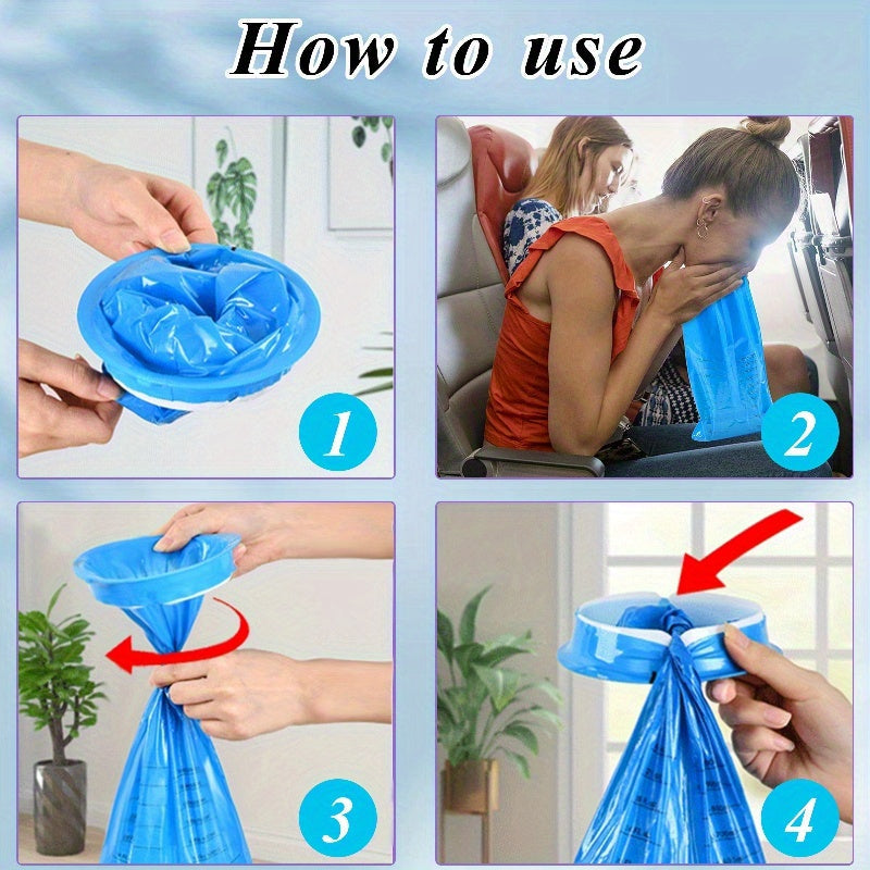 Pack of 20 Leak-Proof Disposable Vomit Bags for Adults & Pregnancy - Perfect for Traveling, Motion Sickness Relief, and Cleaning Tasks around the House