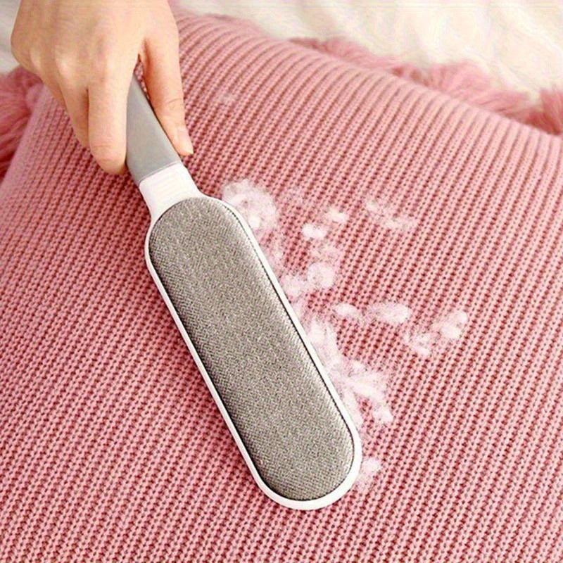 Reusable lint brush that effectively removes pet hair and lint from clothing, furniture, and carpets.