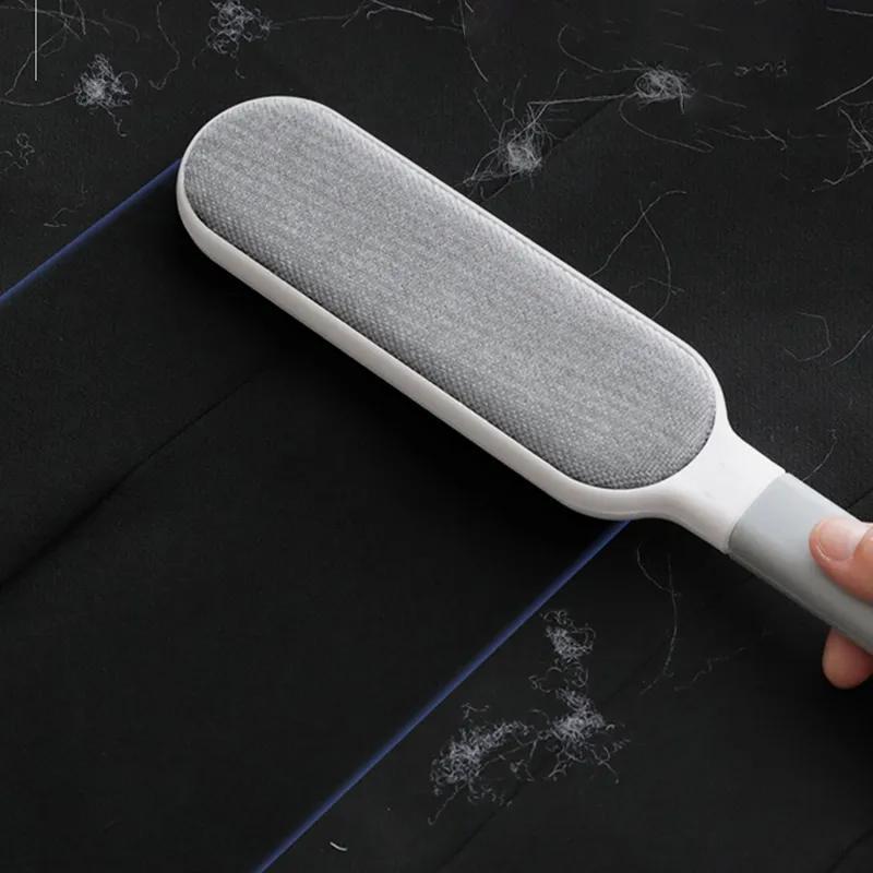 Reusable lint brush that effectively removes pet hair and lint from clothing, furniture, and carpets.