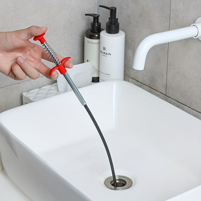 A single 56.49cm Drain Clog Remover Tool for clearing hair clogs in sinks, showers, and tubs.