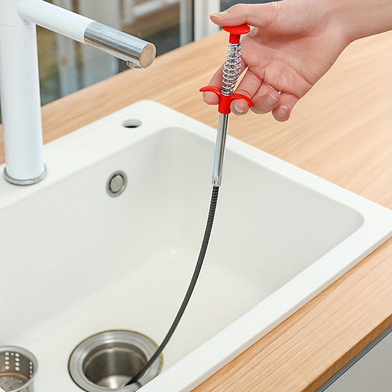 A single 56.49cm Drain Clog Remover Tool for clearing hair clogs in sinks, showers, and tubs.