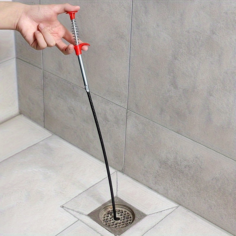 A single 56.49cm Drain Clog Remover Tool for clearing hair clogs in sinks, showers, and tubs.