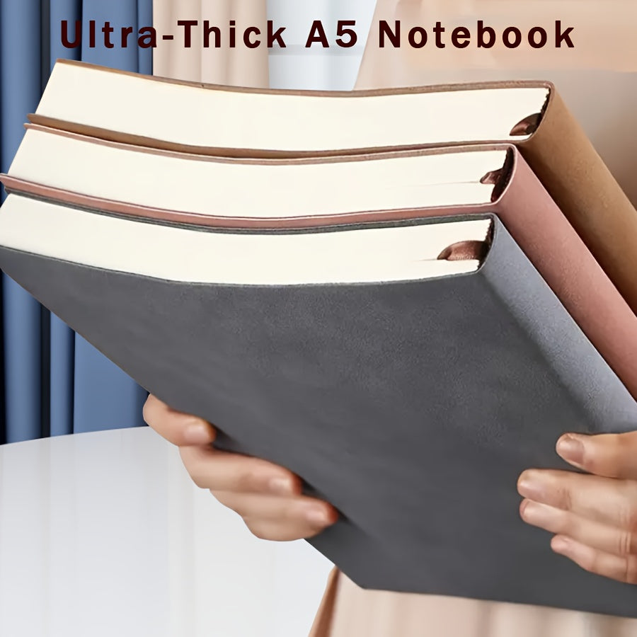 A5 360-page notebook with premium paper & soft cover, water-resistant, personalized, English text, includes sticky notes - great for school & office use