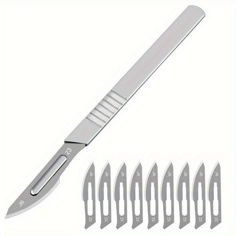 11/22pcs Scalpel handles with sharp carbon steel blades for various uses including callus removal, carving, cutting, and crafts.