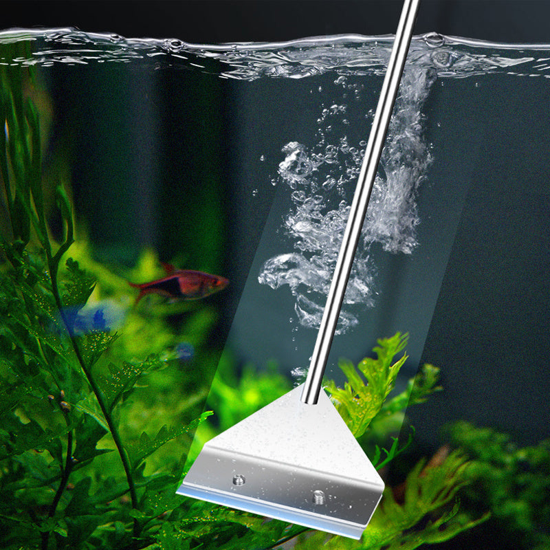 Algae scraper for fish tank, dual-use for flat algae removal, a must-have aquarium accessory.