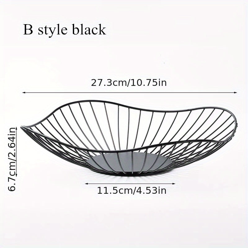 Modern iron fruit basket for storage and display of fruits, snacks, and bread in restaurant kitchens.