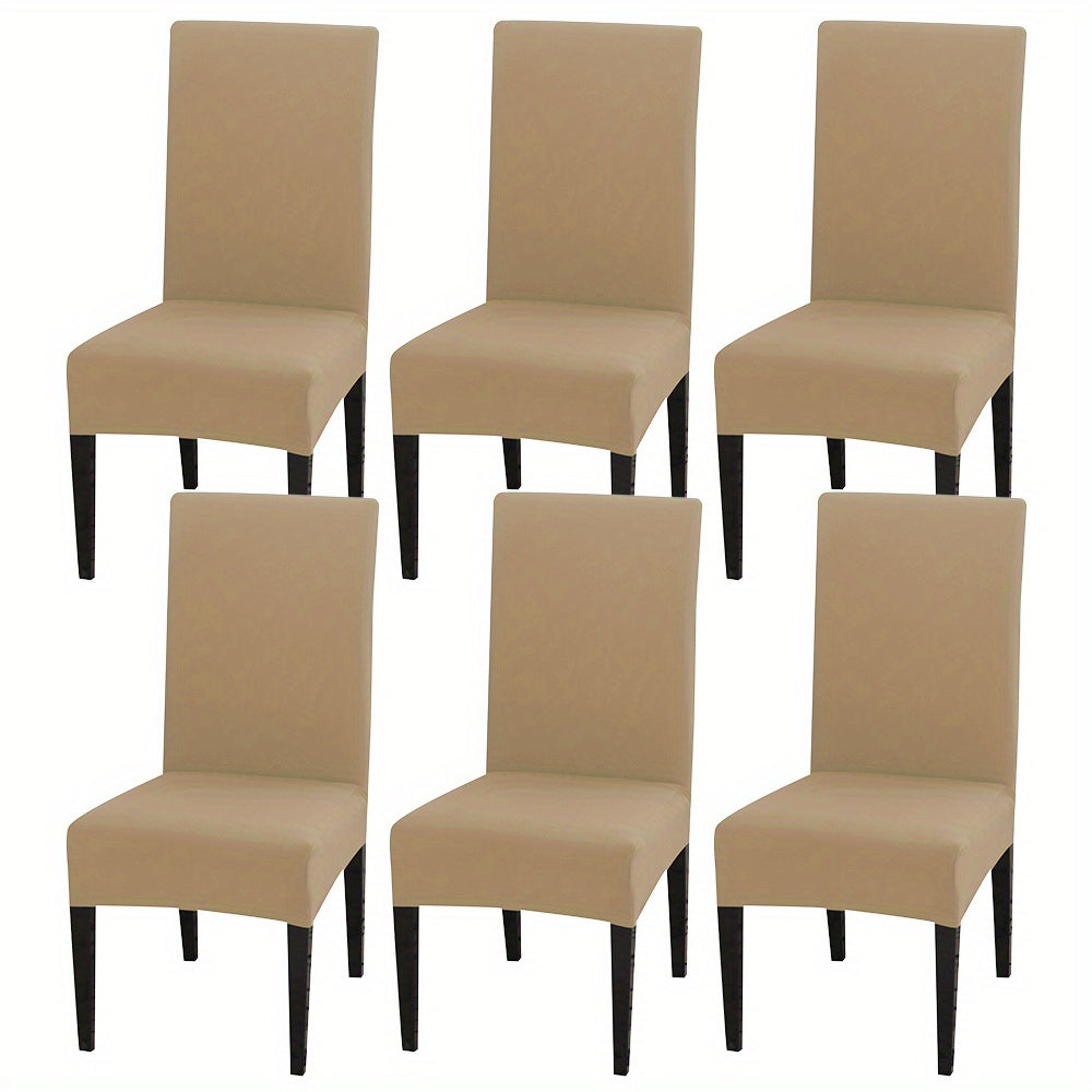 4 pieces or 6 pieces of milk elastic chair slipcovers for home decor in the kitchen, dining room, office, living room, hotel, or for weddings.