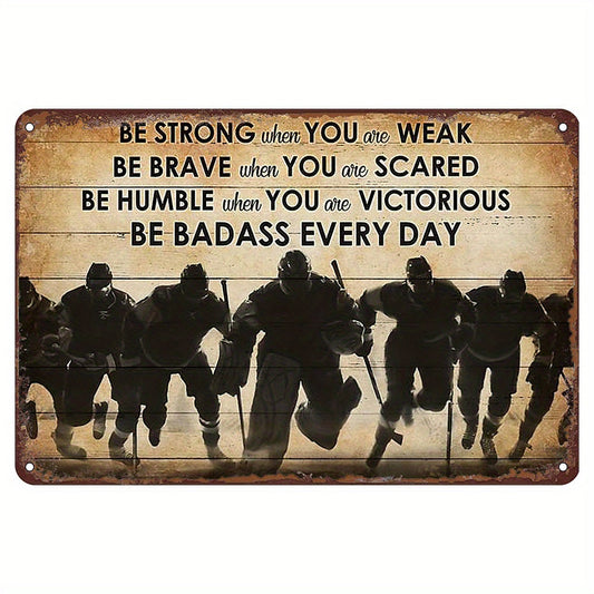 Vintage Metal Tin Sign for Hockey Players: A Funny and Unique Wall Art for Home Bars, Cafes, Restaurants, Shops, Garages, Kitchens, Gyms, Boxing Clubs, and Fitness Clubs. Encouraging players to stay strong even in their weakest moments. Great gift idea