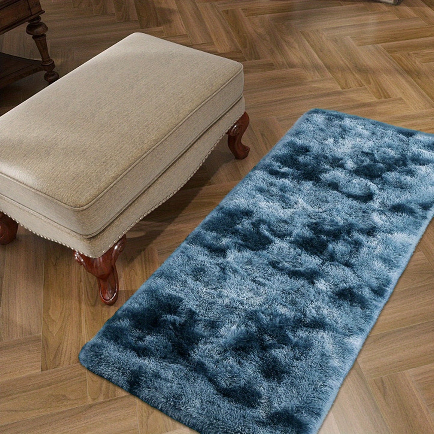 Soft and fluffy shag area rug for the living room and bedroom, featuring a luxurious non-slip design. This cute and stylish carpet is perfect for home decor and is machine washable for easy maintenance. Elevate your room decor with this cozy addition.