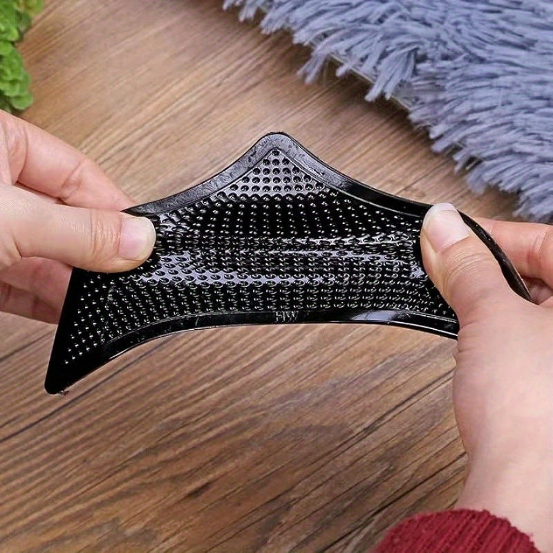 Get 4 pieces of Grippers for Rugs, designed to prevent slipping on hardwood floors and tiles. These reusable and washable rug stickers can be used on carpets, with dual-sided adhesive rug pads to keep corners flat.