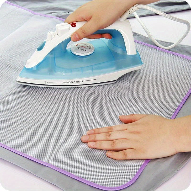 Heat-resistant ironing mesh pad for household use.