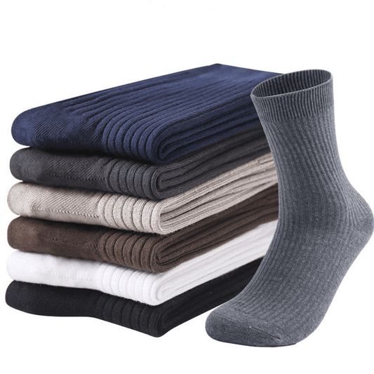 5 pairs of men's cotton blend crew socks, anti-odor, sweat-absorbing, breathable, suitable for all seasons.