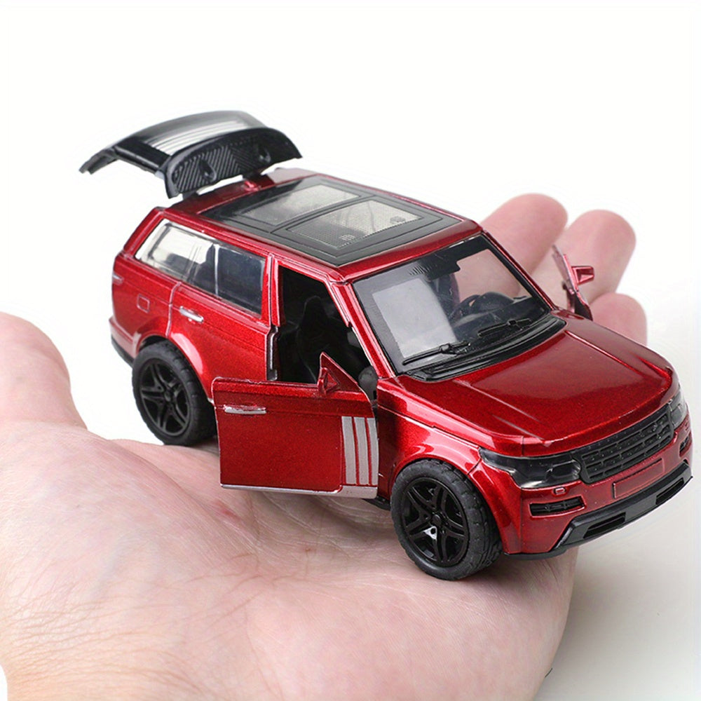 Alloy off-road car model at 1:36 scale, cake decoration with moving parts and opening doors.