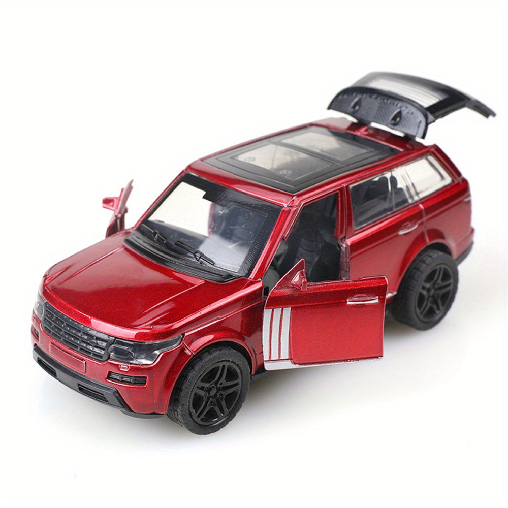 Alloy off-road car model at 1:36 scale, cake decoration with moving parts and opening doors.