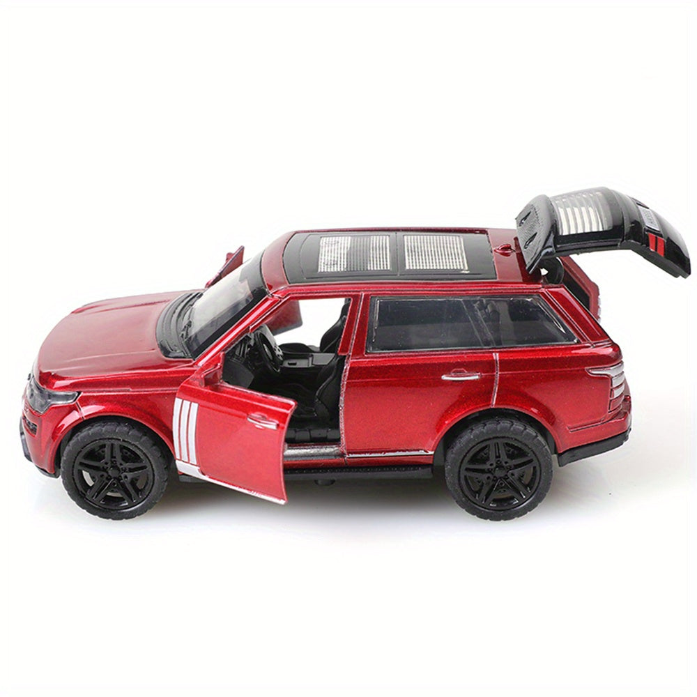 Alloy off-road car model at 1:36 scale, cake decoration with moving parts and opening doors.