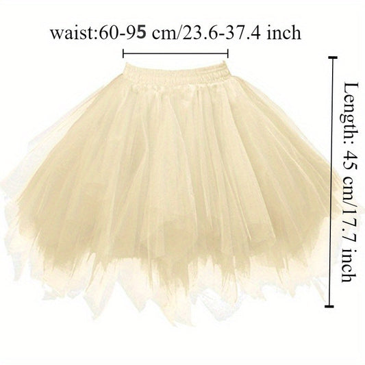 Elegant Women's Petticoat - Stylish Skirt Bustle Perfect for Weddings & Cosplay, Adjustable Waist Size 59.94-95.0cm, Made of High-Quality Polyester