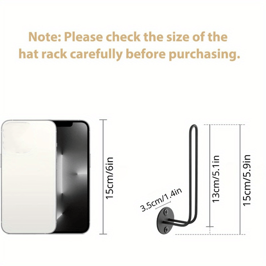 Multi-functional L-shaped wall mounted hat rack - Compact organizer for baseball caps & clothing, great for enhancing home decor and as a thoughtful gift during the holiday season.