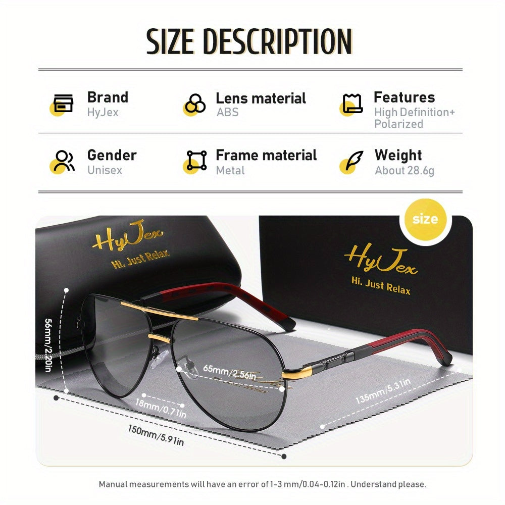 HyJex Men's and Women's Casual Metal and Acetate Polarized Glasses for Climbing, Hiking, and Leisure.