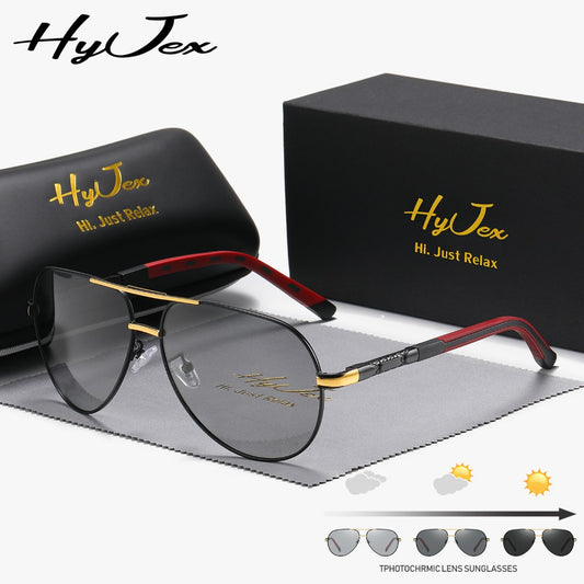 HyJex Men's and Women's Casual Metal and Acetate Polarized Glasses for Climbing, Hiking, and Leisure.