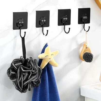 5/10 self-adhesive rotating hooks for walls and doors, waterproof, ideal for kitchen and bathroom organization.