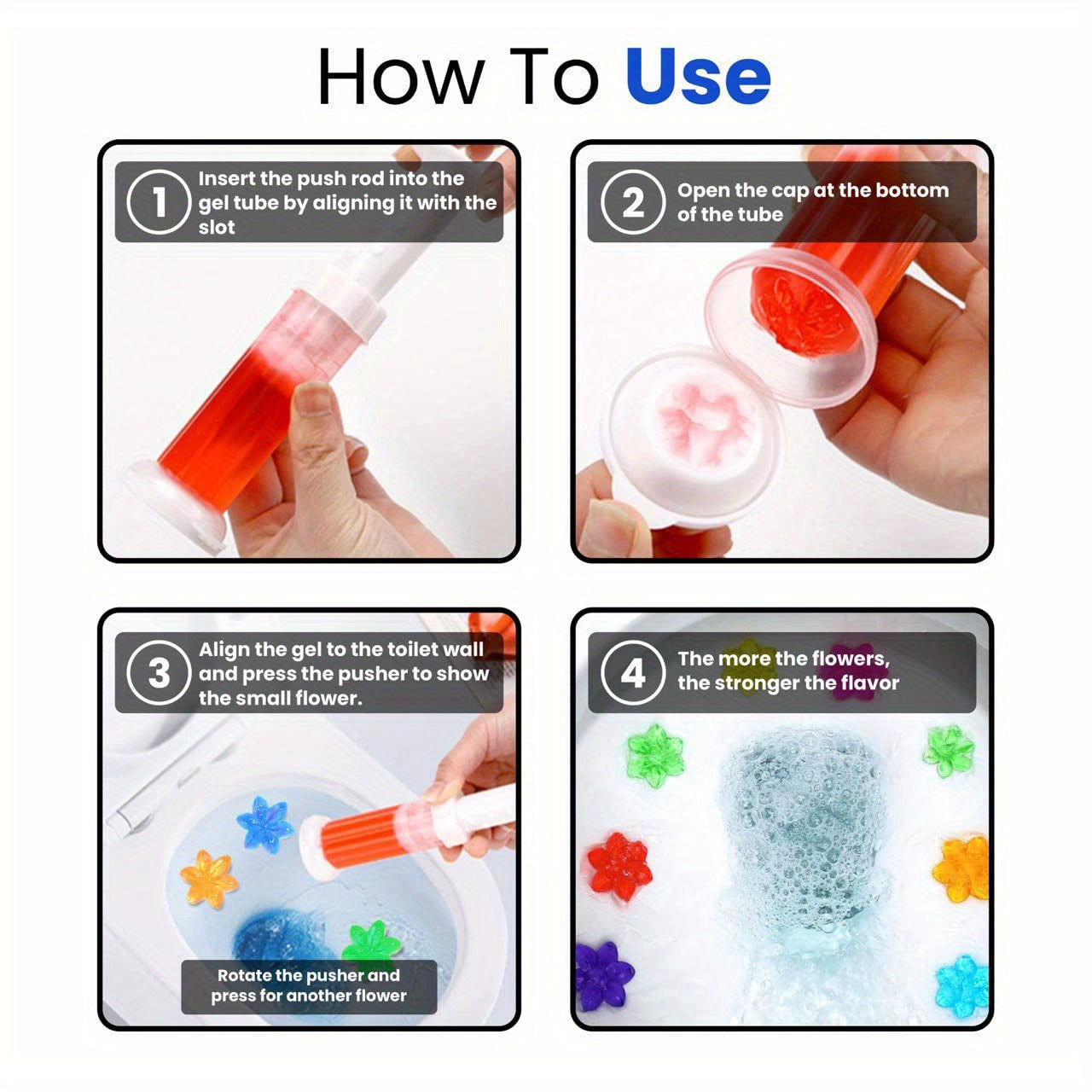 6pcs/84 Count Toilet Bowl Cleaner Gel Stamps with Fresh Flower Scent, Stops Limescale and Stains, Air Freshening, Deodorizing Clean