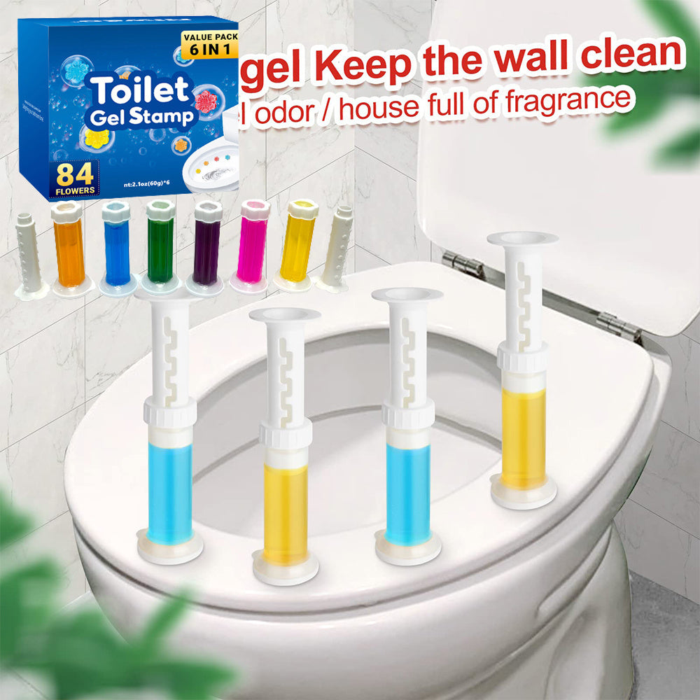 6pcs/84 Count Toilet Bowl Cleaner Gel Stamps with Fresh Flower Scent, Stops Limescale and Stains, Air Freshening, Deodorizing Clean